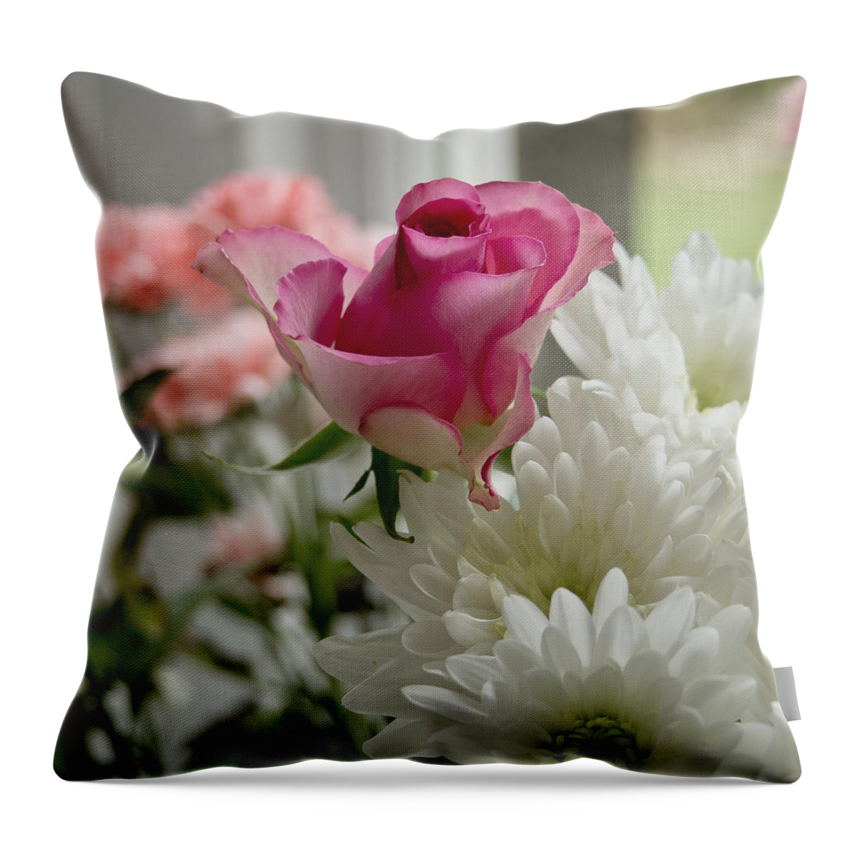 Floral Throw Pillow featuring the photograph Imperfection. by Elena Perelman
