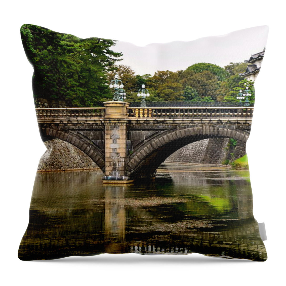 Japan Throw Pillow featuring the photograph Imperial Garden by Corinne Rhode