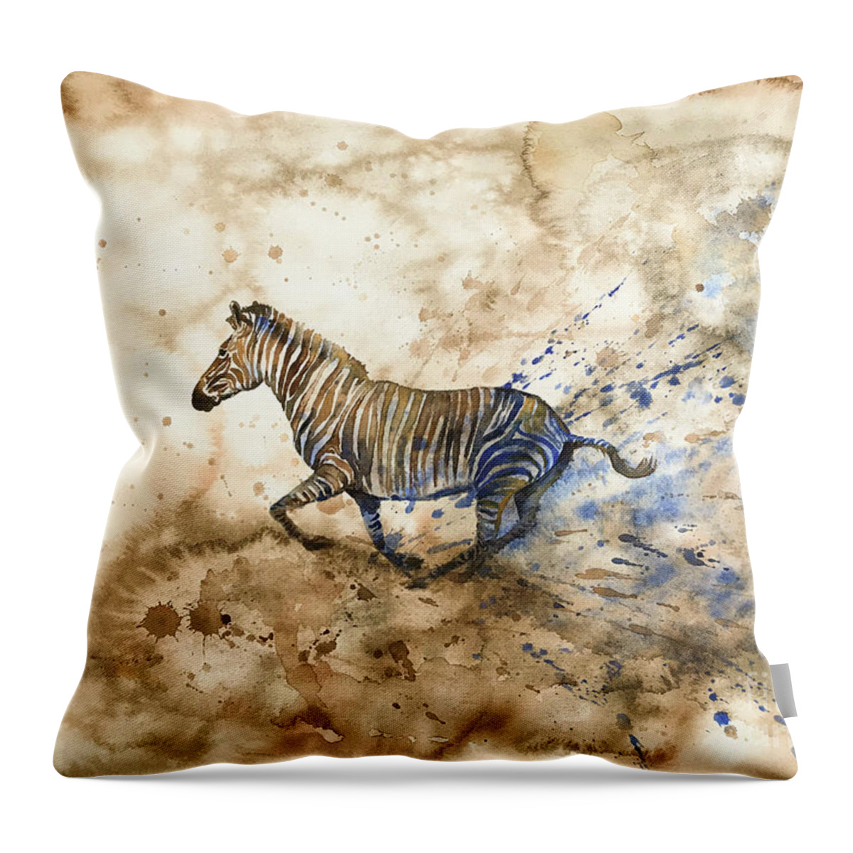 Imperial Zebra Throw Pillow featuring the painting Imperial Zebra by Zaira Dzhaubaeva