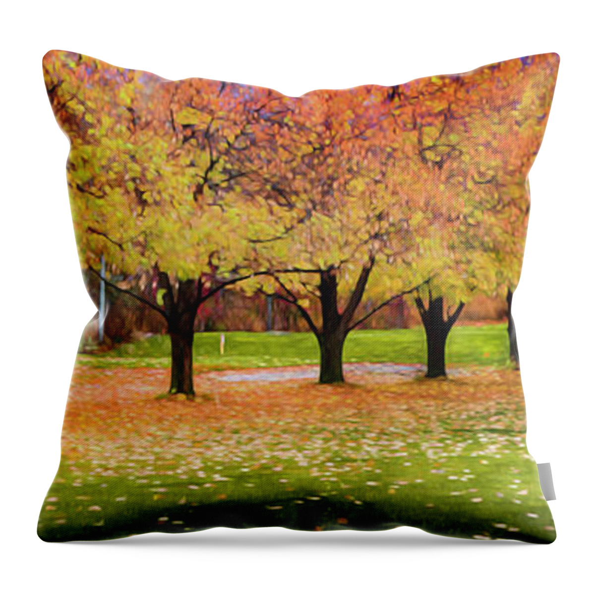 Theresa Tahara Throw Pillow featuring the photograph Impressionist Autumn by Theresa Tahara