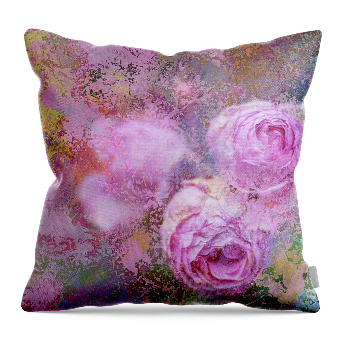 Roses Throw Pillow featuring the photograph Impressionnist Roses by Eva Lechner