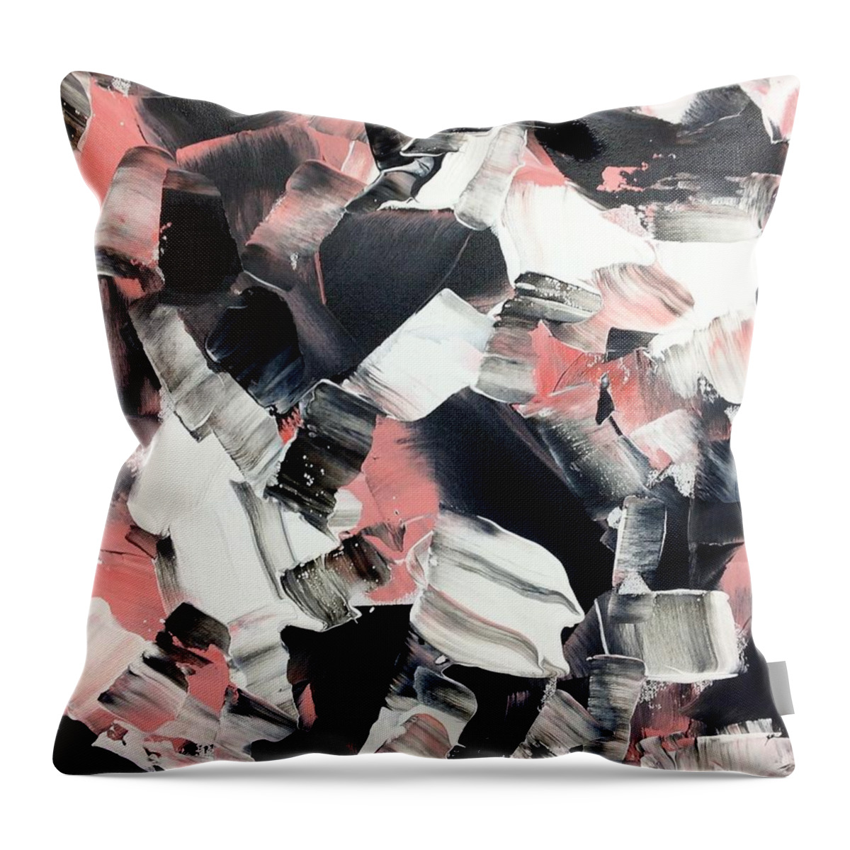 Abstract Painting Throw Pillow featuring the painting In abstraction- PBW No.3 by Desmond Raymond