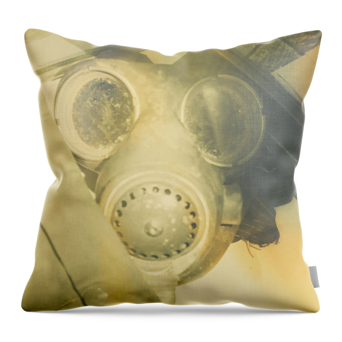 Vintage Throw Pillow featuring the photograph In case of war by Jorgo Photography