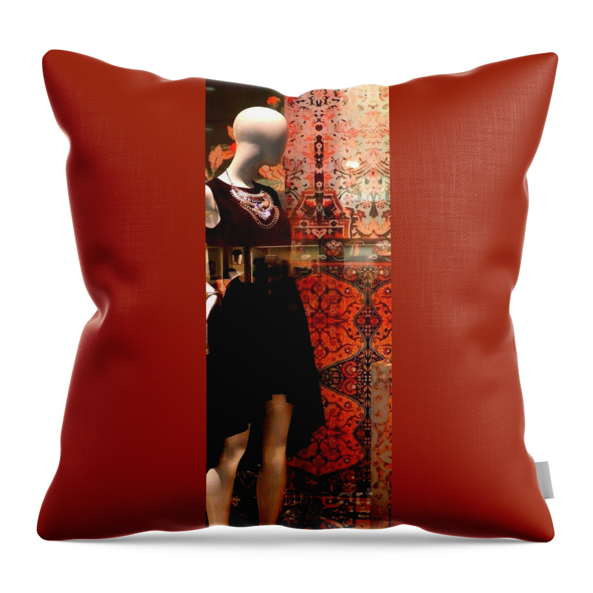 Mannequins Throw Pillow featuring the photograph In Dia by Barbara Leigh Art