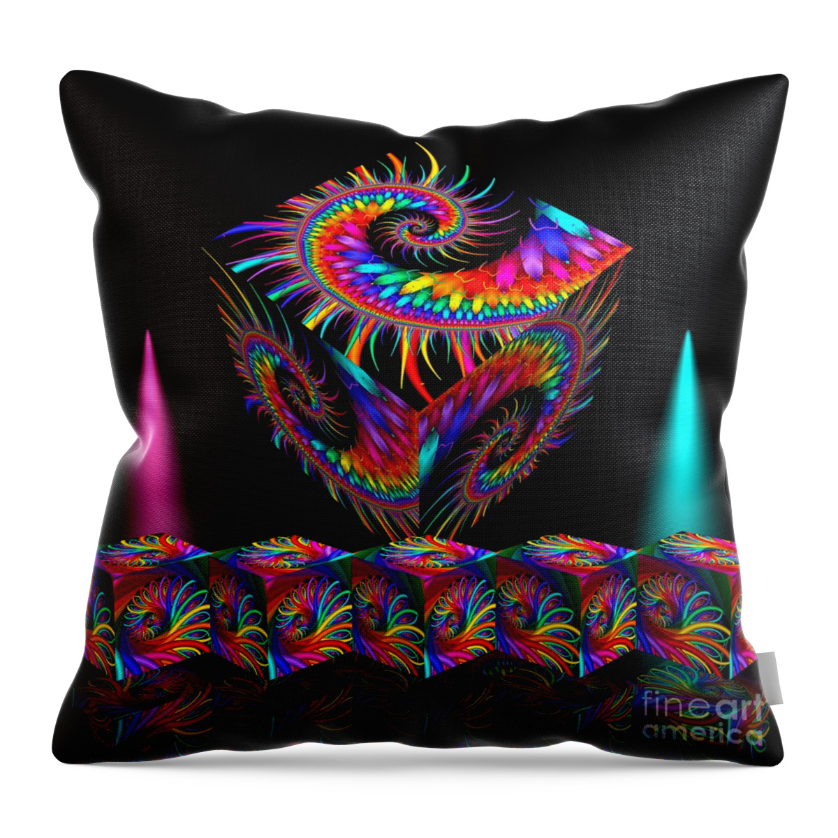3d Throw Pillow featuring the digital art In Different Colours Thrown -7- by Issa Bild