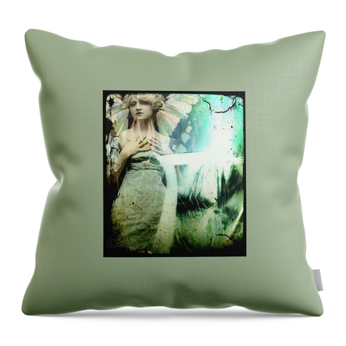Woman Throw Pillow featuring the digital art In Her Dreams She Could Fly Unfettered by Delight Worthyn
