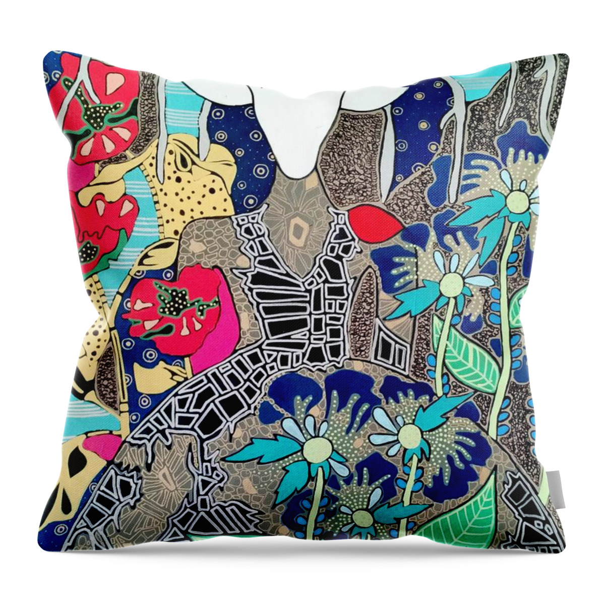 Deer Throw Pillow featuring the painting In Her Element by Amy Sorrell
