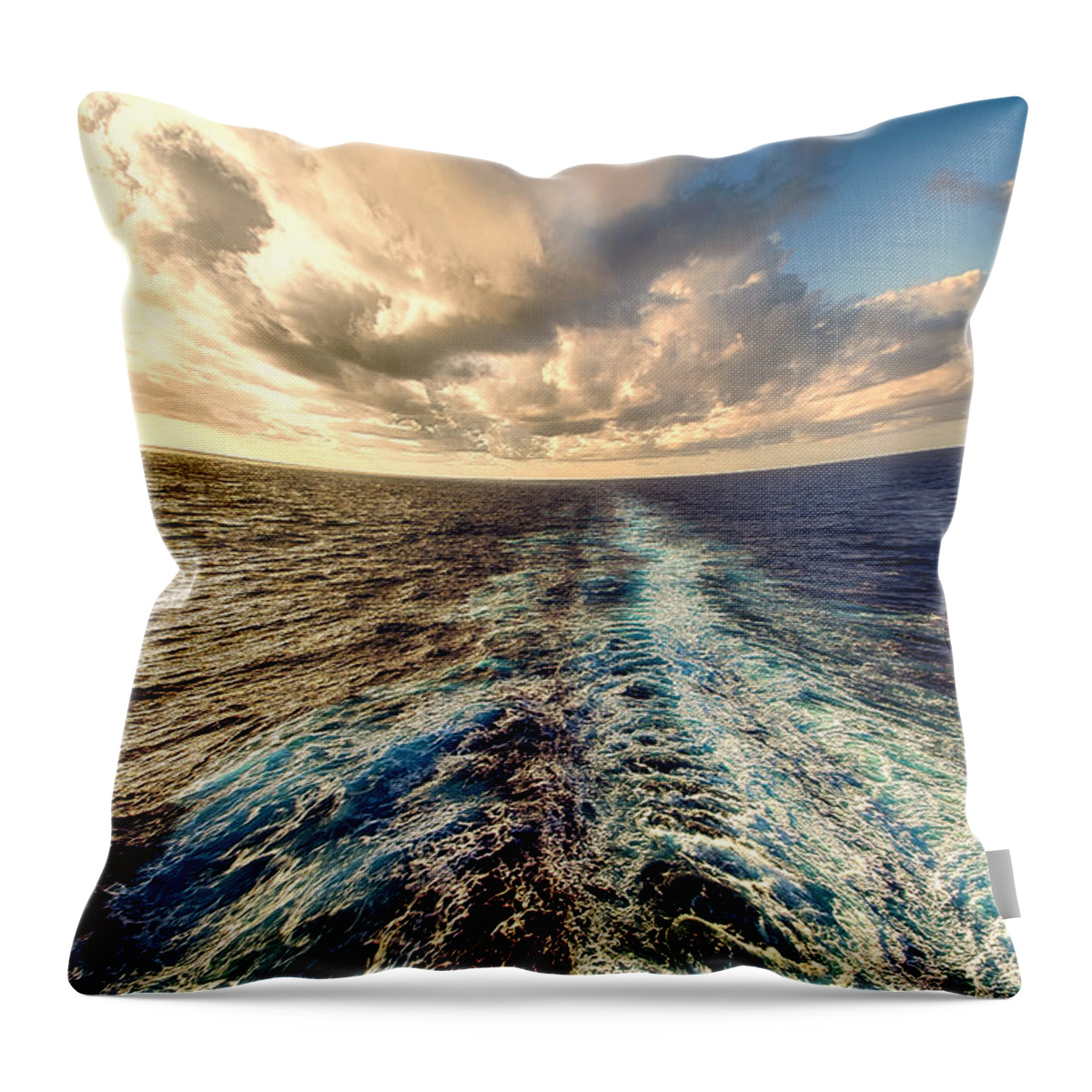 Landscape Throw Pillow featuring the photograph In My Wake by Bill and Linda Tiepelman