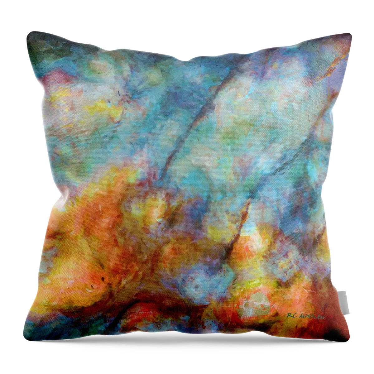 Figure Throw Pillow featuring the painting In the Beginning by RC DeWinter
