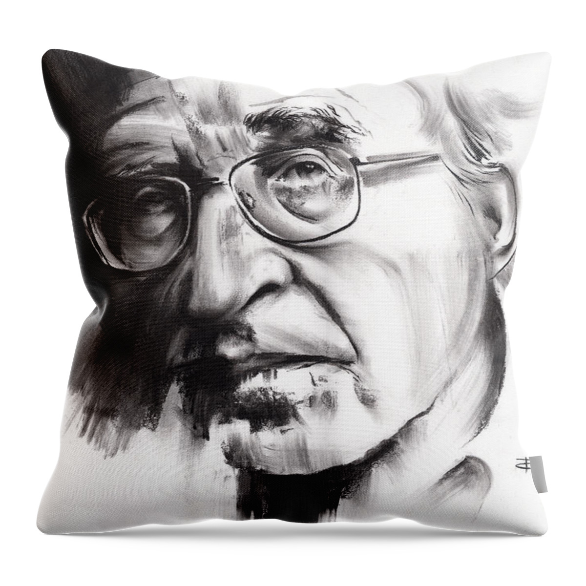 In The Beginning Was The Word Throw Pillow featuring the drawing In The Beginning Was The Word by Paul Davenport