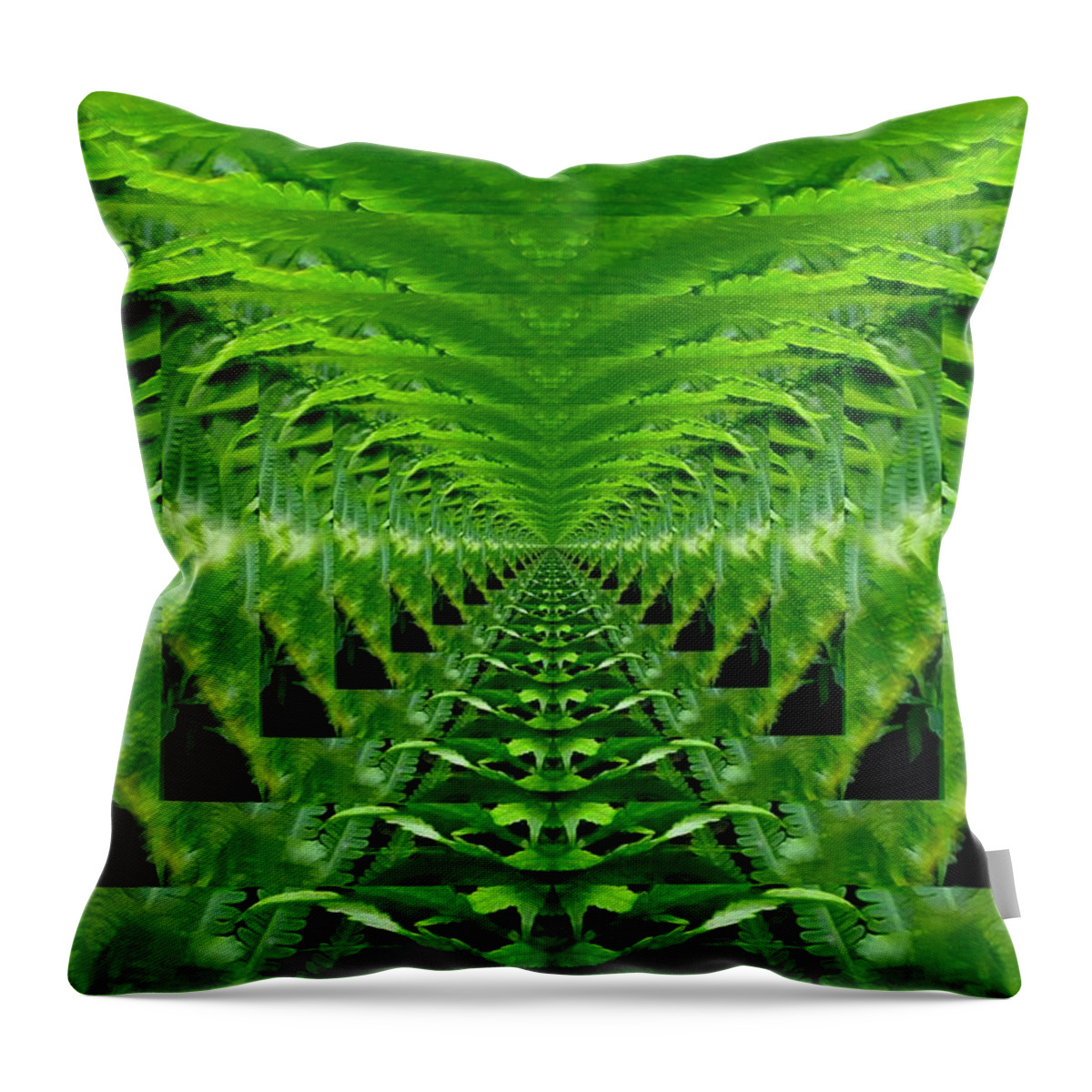 Abstract Throw Pillow featuring the digital art In The Ferns 7 by Lyle Crump