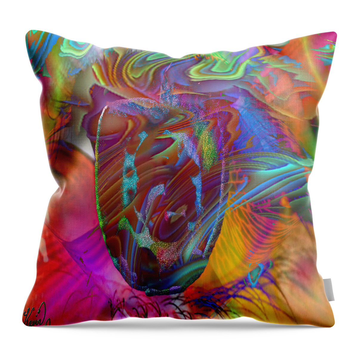 Eye Throw Pillow featuring the mixed media In the light by Kevin Caudill