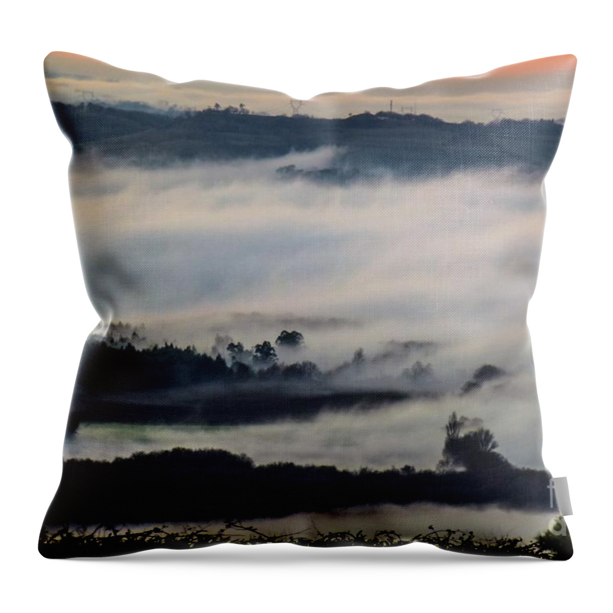Adornment Throw Pillow featuring the photograph In the Mist 2 by Jean Bernard Roussilhe