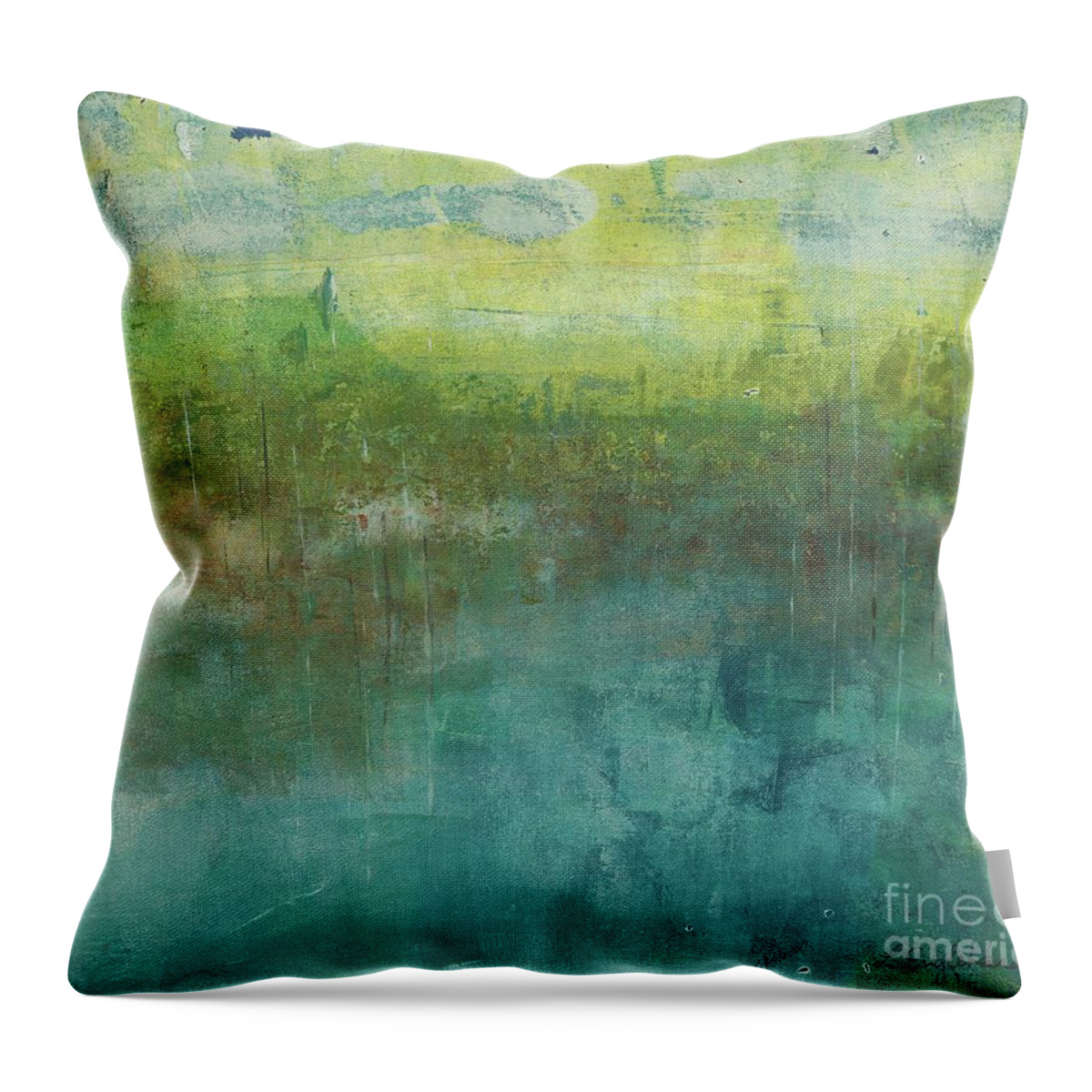Abstract Throw Pillow featuring the painting Through The Mist 2 by Laurel Englehardt