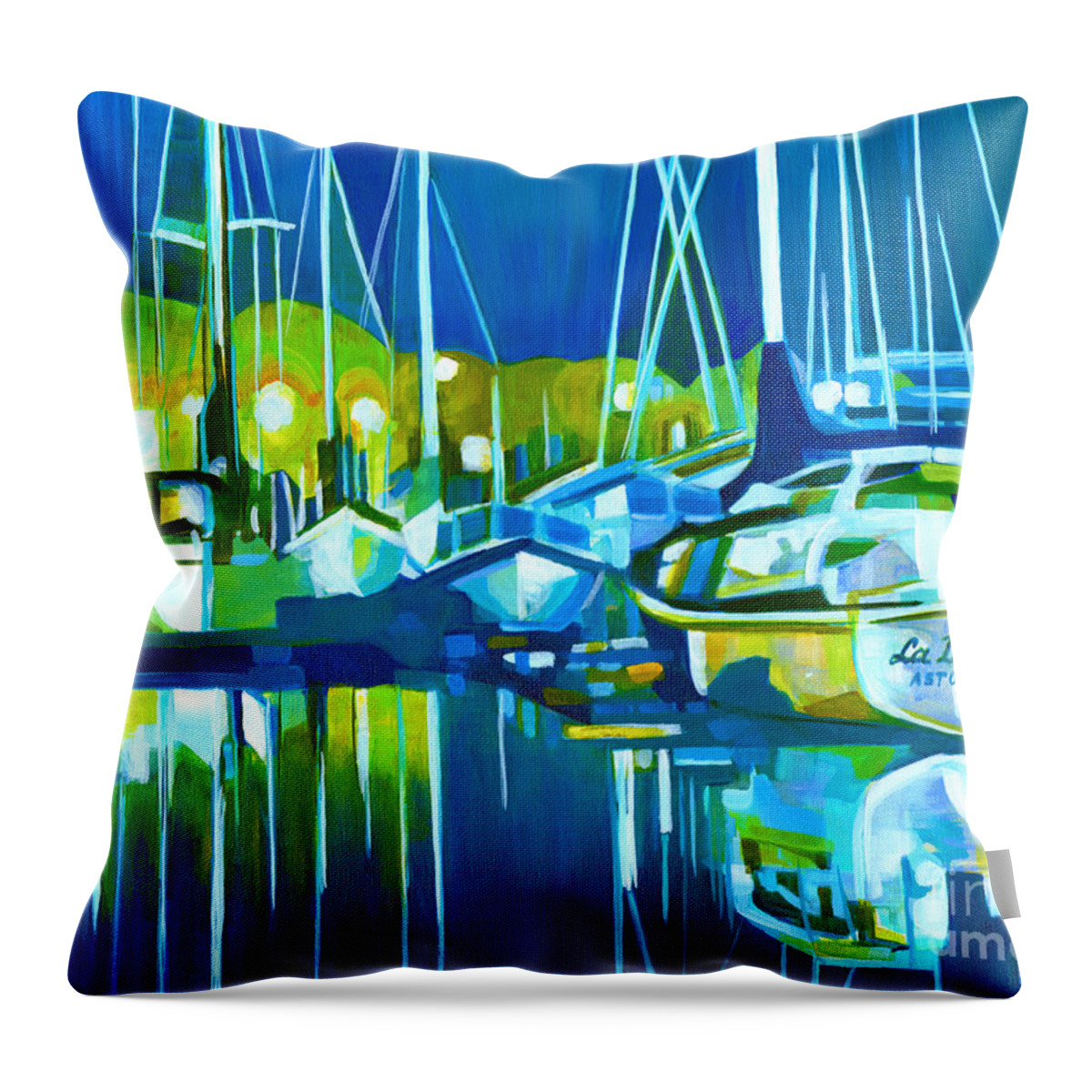 Newport Throw Pillow featuring the painting In The Moonlight by Tanya Filichkin