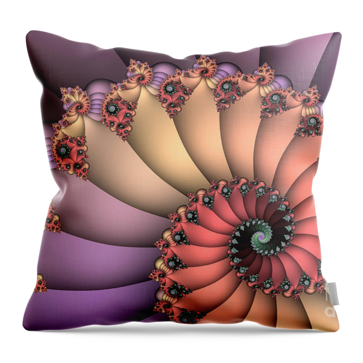 Fractal Throw Pillow featuring the digital art In the Old Days by Jutta Maria Pusl