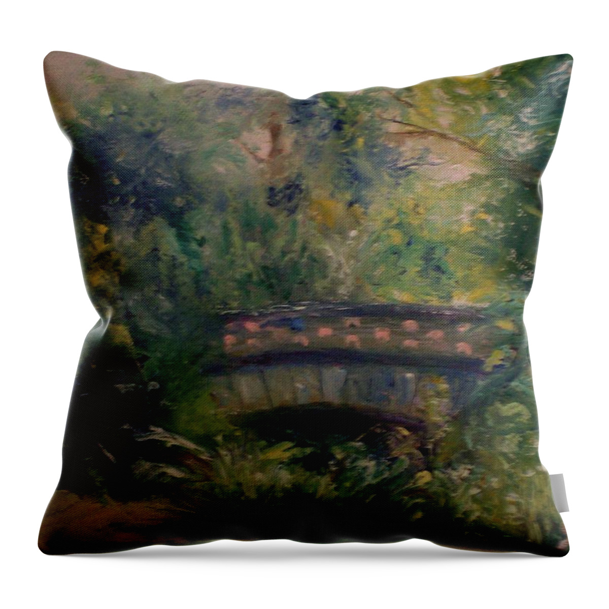Landscape Throw Pillow featuring the painting In the Park by Stephen King