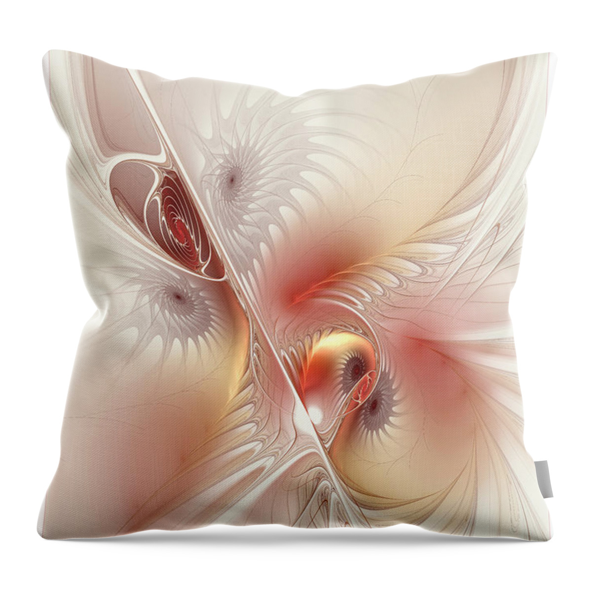 Digital Throw Pillow featuring the digital art In The Pink Frac by Deborah Benoit