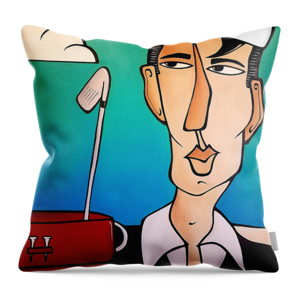 Fidostudio Throw Pillow featuring the painting In The Rough by Tom Fedro