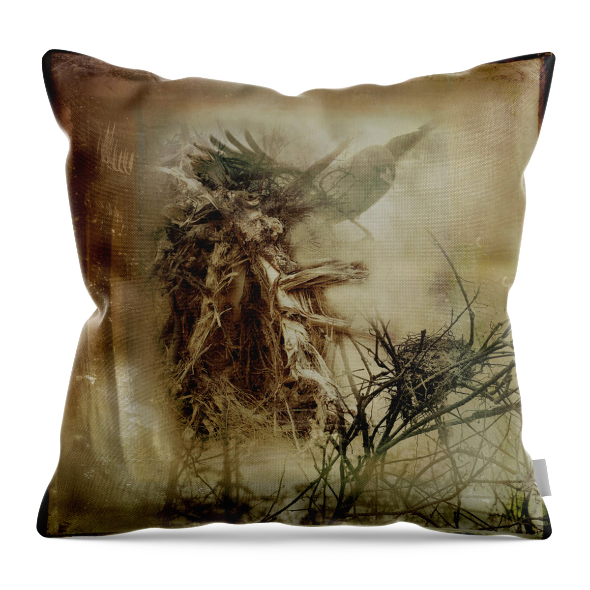 Woodlands Throw Pillow featuring the photograph In The Wildwood by Sue Capuano