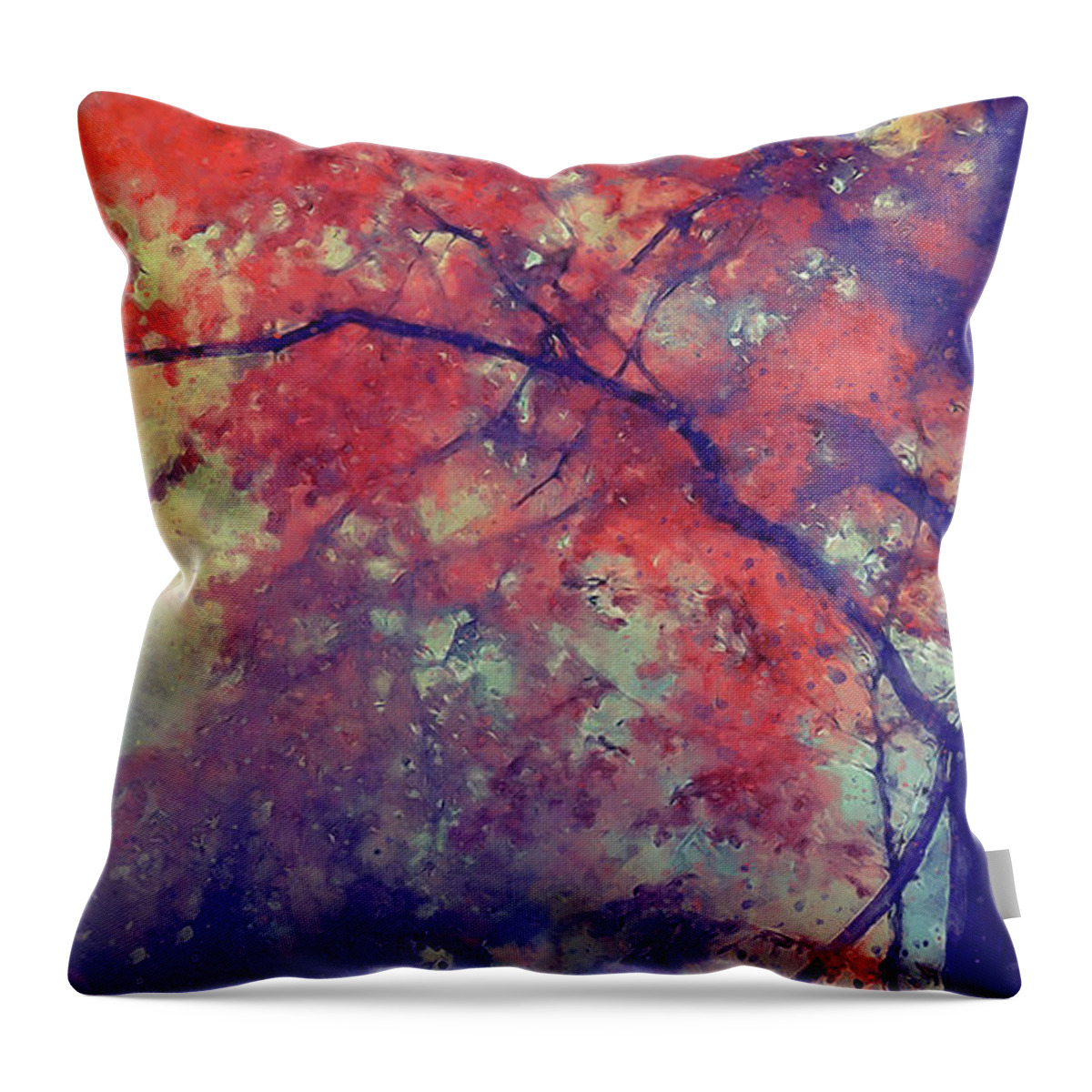 Magical Forest Throw Pillow featuring the painting In Twilight Hour - 03 by AM FineArtPrints