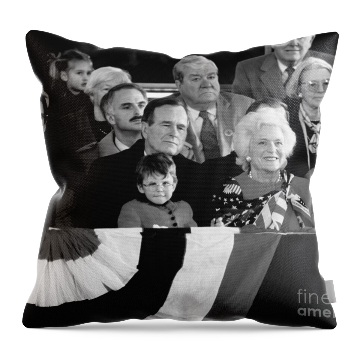 1989 Throw Pillow featuring the photograph Inauguration Of George Bush Sr by H. Armstrong Roberts/ClassicStock