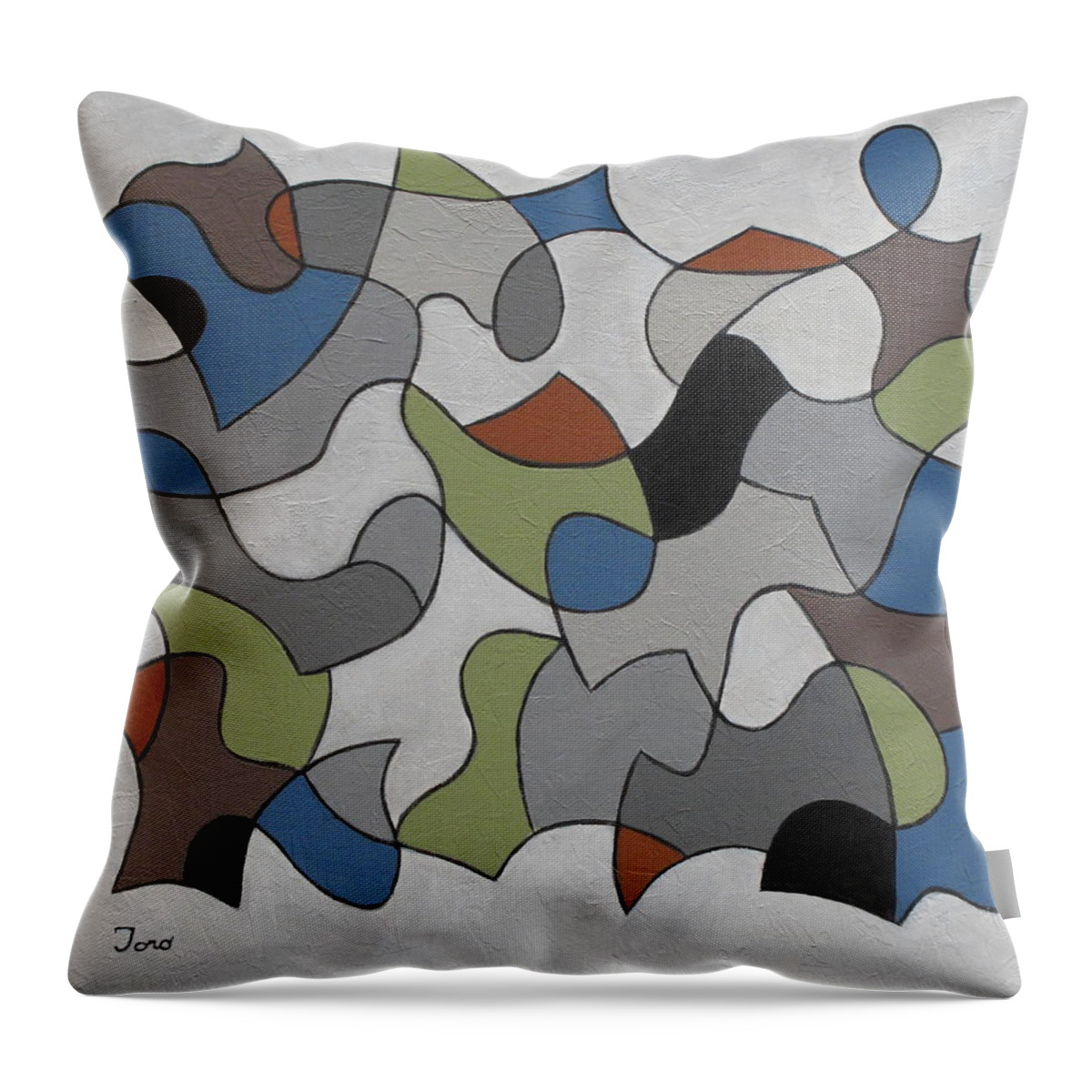 Abstract Throw Pillow featuring the painting Incognito by Trish Toro