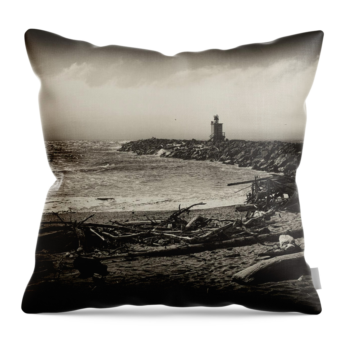 Bandon Throw Pillow featuring the photograph Incoming Fog on the Coquille by Hugh Smith
