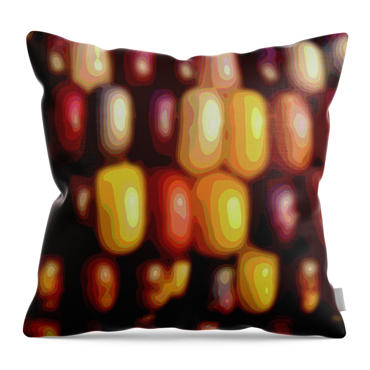 Linda Brody Throw Pillow featuring the digital art Indian Corn Posterized I by Linda Brody