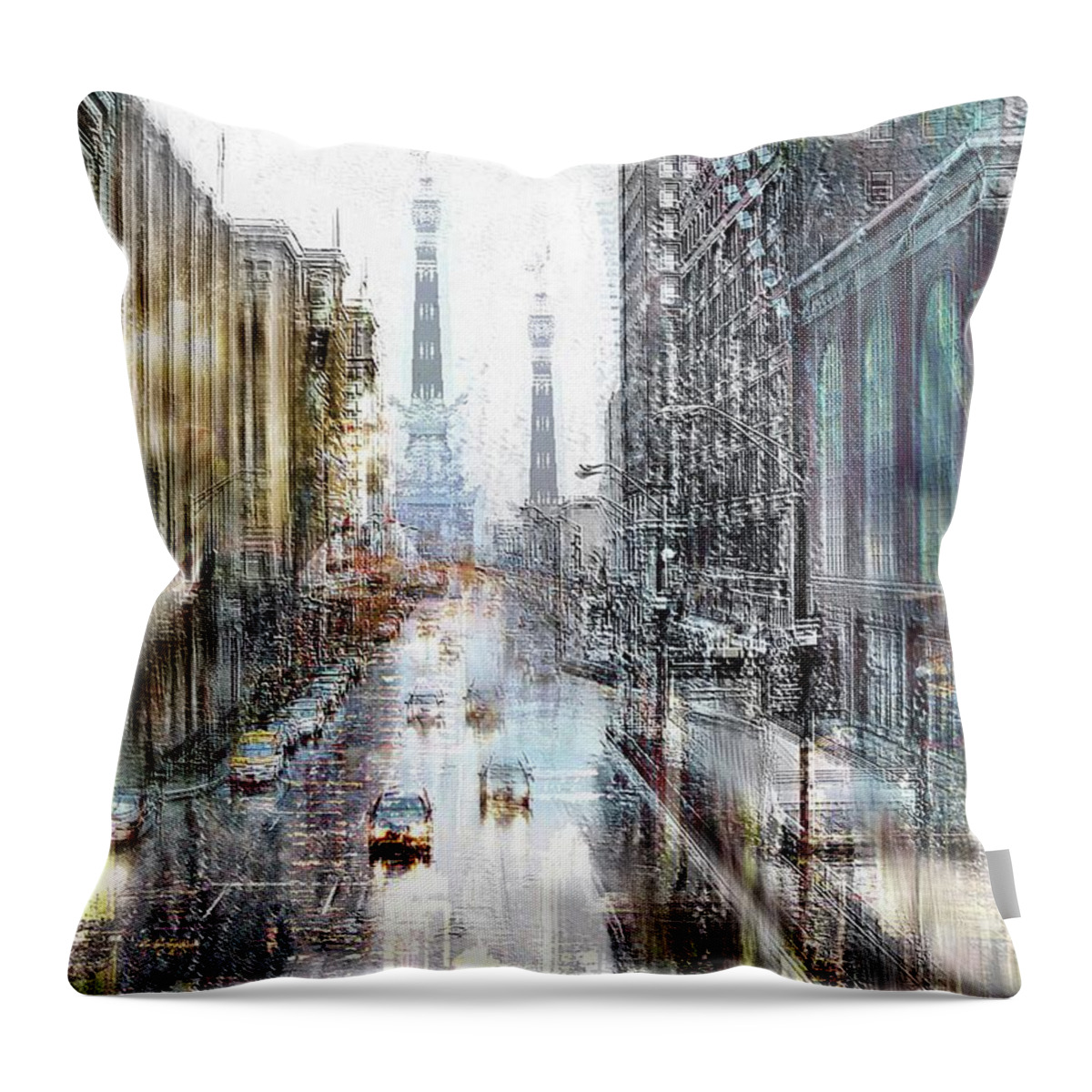 Indianapolis Throw Pillow featuring the digital art Indianapolis 2 by Looking Glass Images