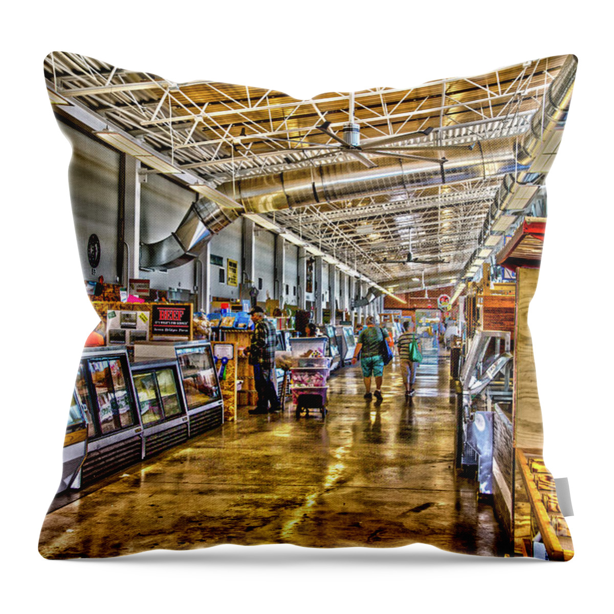 Farmers Market Throw Pillow featuring the photograph Indoor Market by William Norton