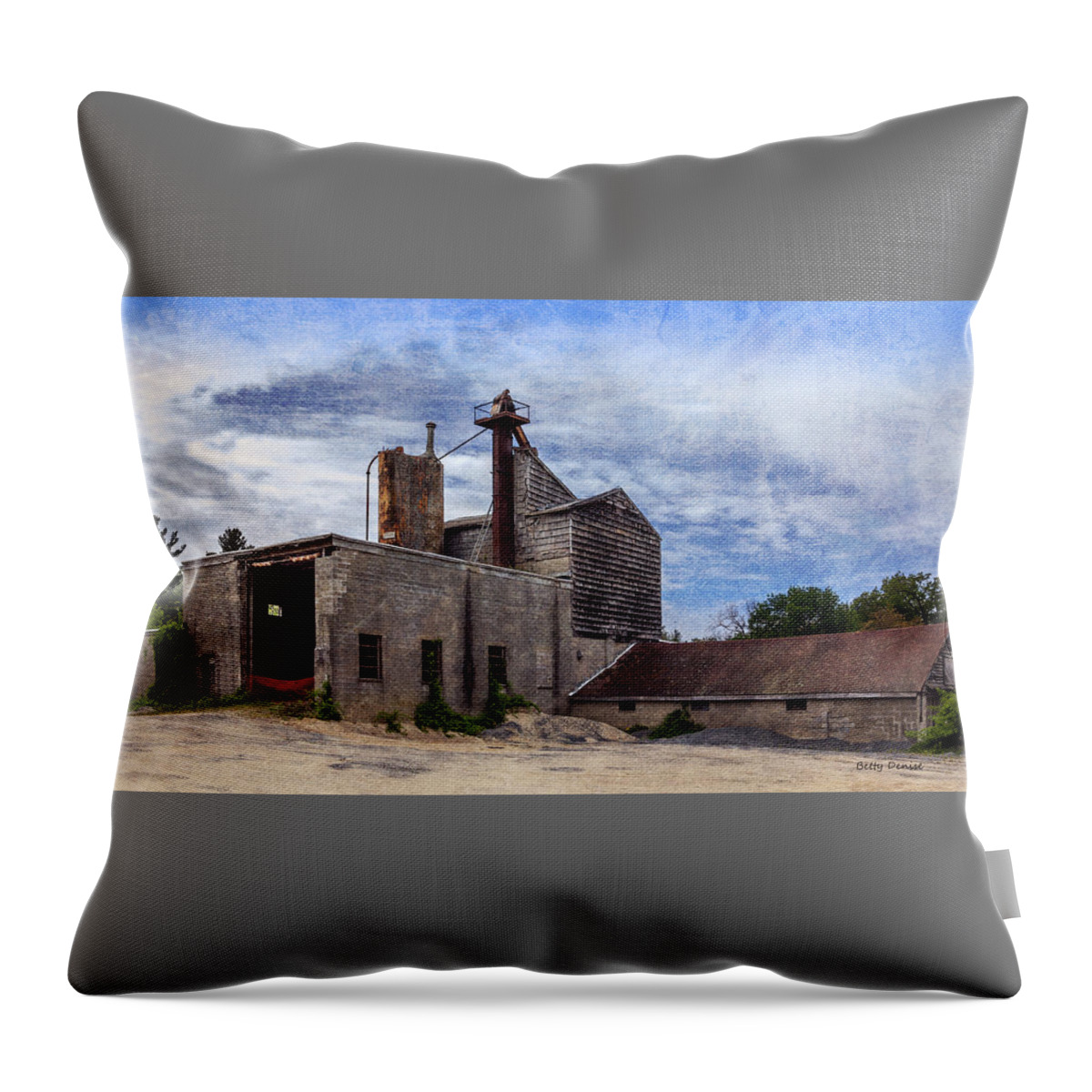 Industrial Throw Pillow featuring the photograph Industrial Cement Factory by Betty Denise
