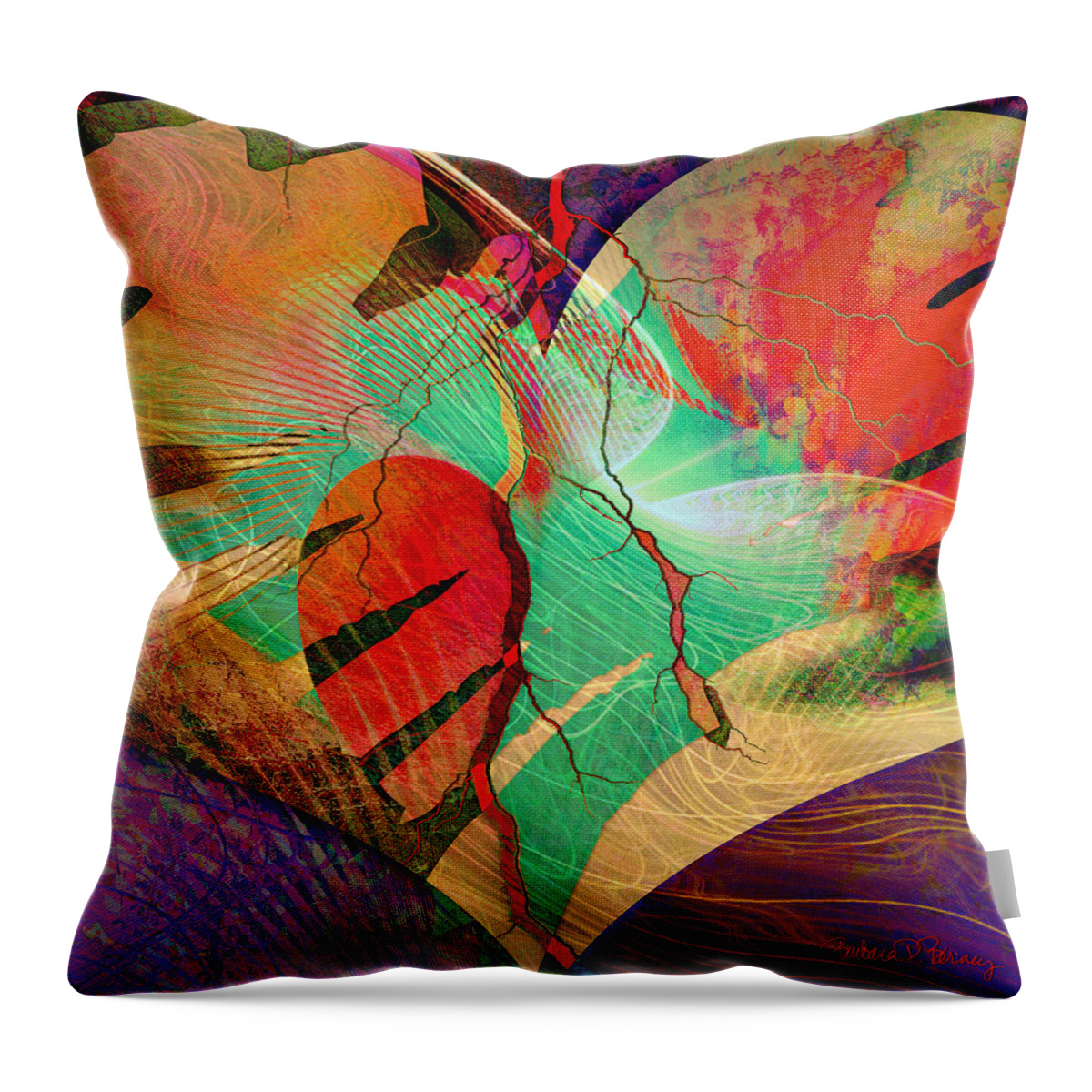 Heart Throw Pillow featuring the digital art Infatuation by Barbara Berney