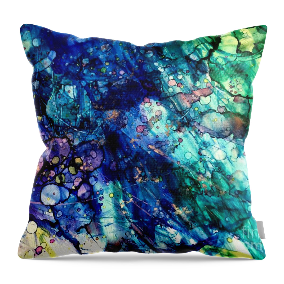 Abstract Painting. Throw Pillow featuring the painting Inflow by Nancy Koehler