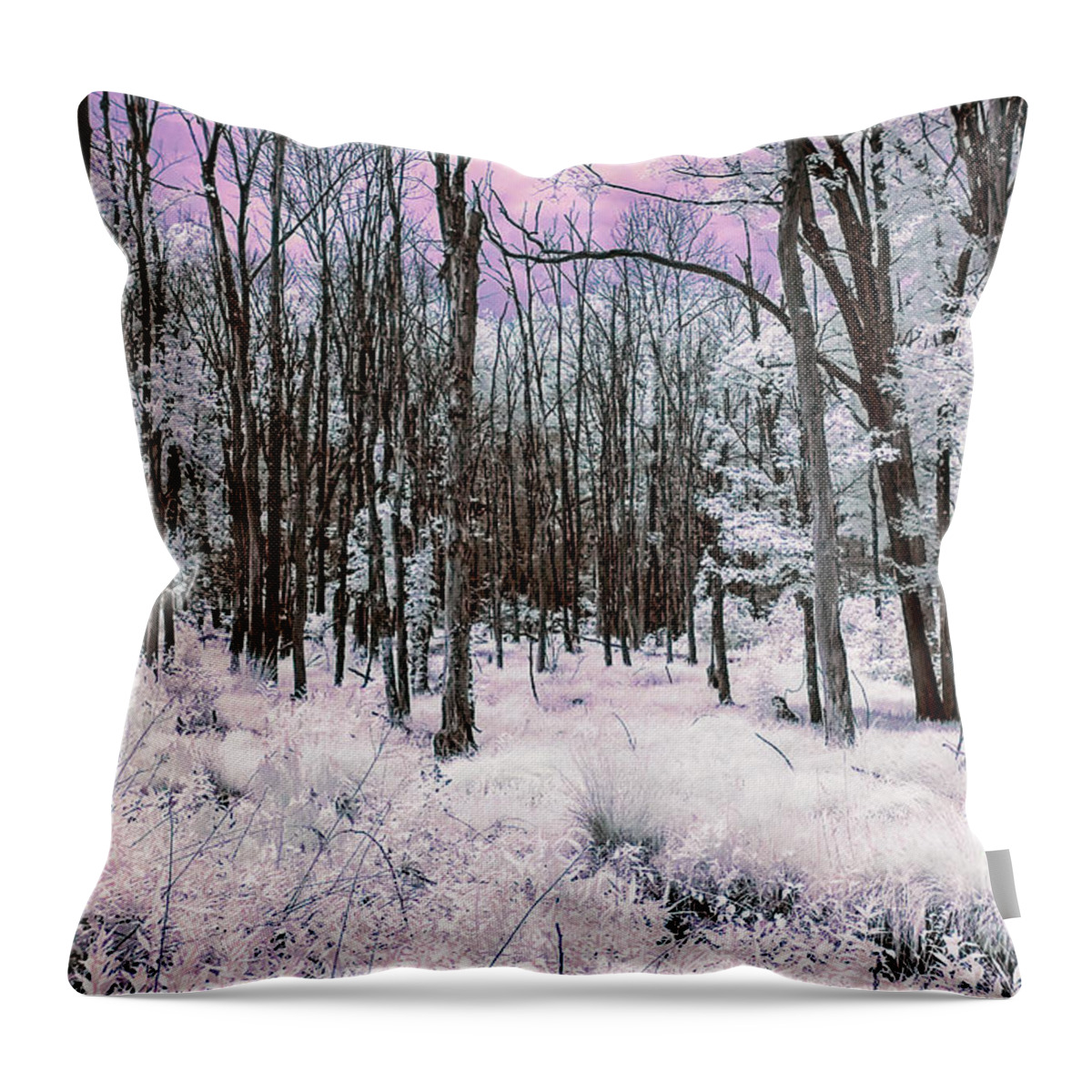 Infrared Throw Pillow featuring the photograph Infrared Magenta by Anthony Sacco