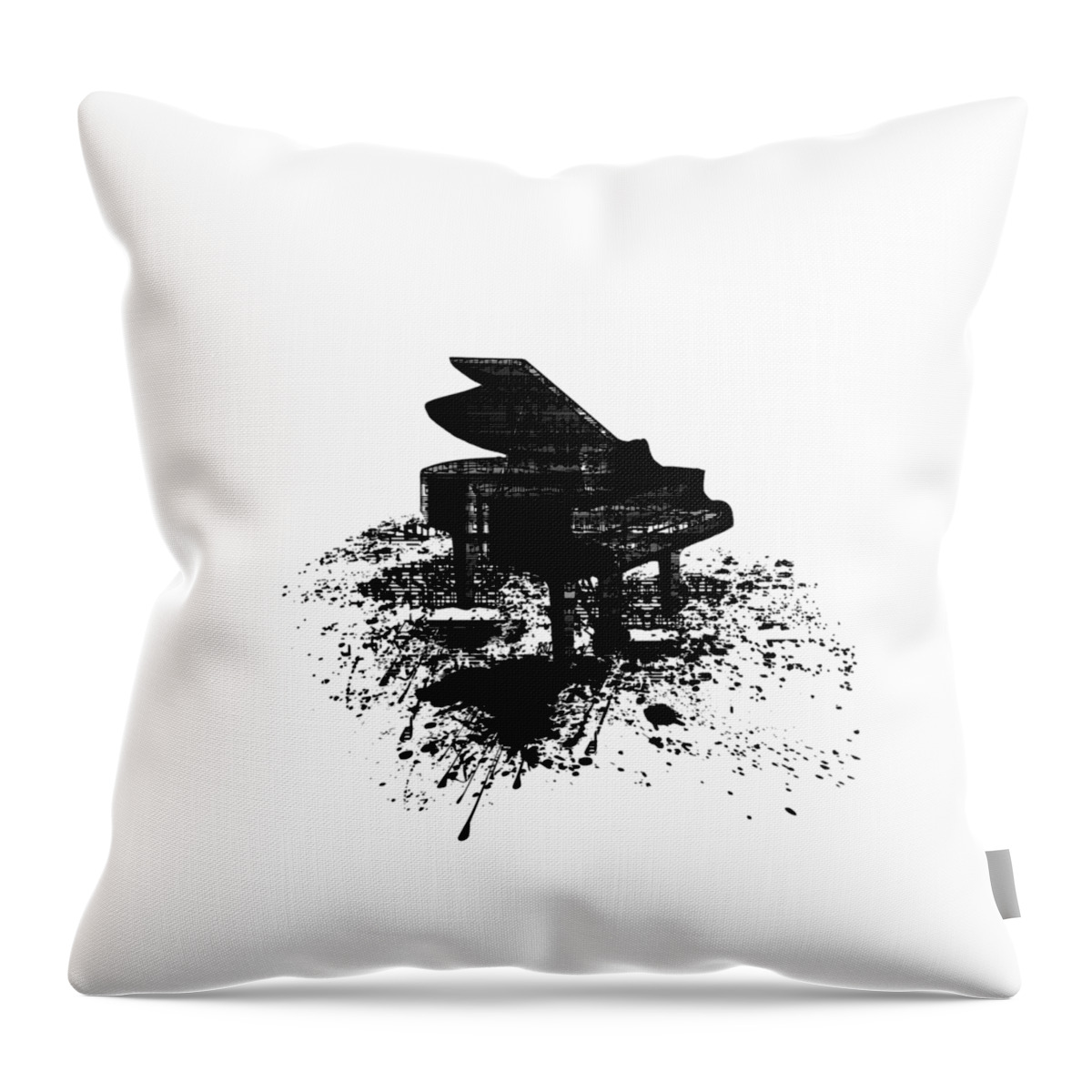 Ink Throw Pillow featuring the digital art Inked Piano by Barbara St Jean
