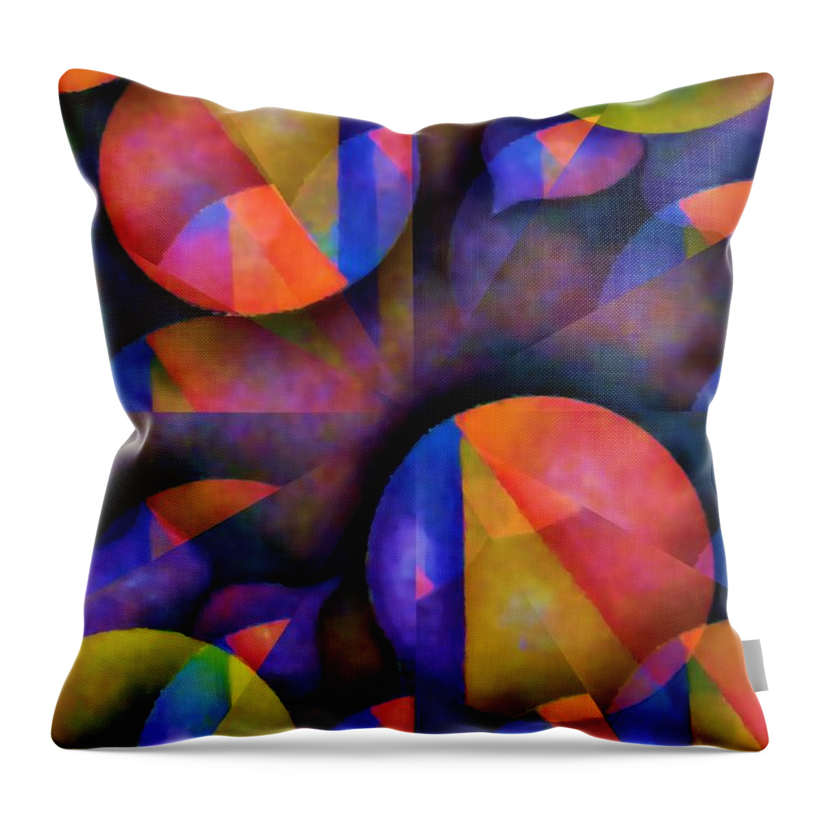 Cubism Wall Art Throw Pillow featuring the pastel Inner Foundations by Laurie's Intuitive