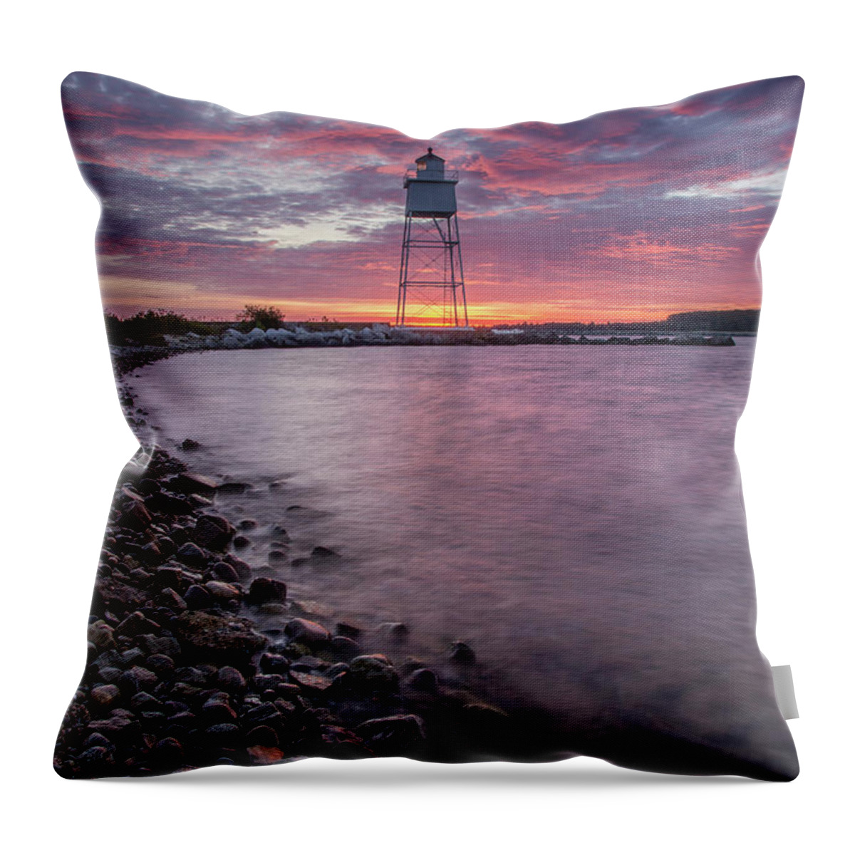 Lighthouse Throw Pillow featuring the photograph Inner Light by Lee and Michael Beek
