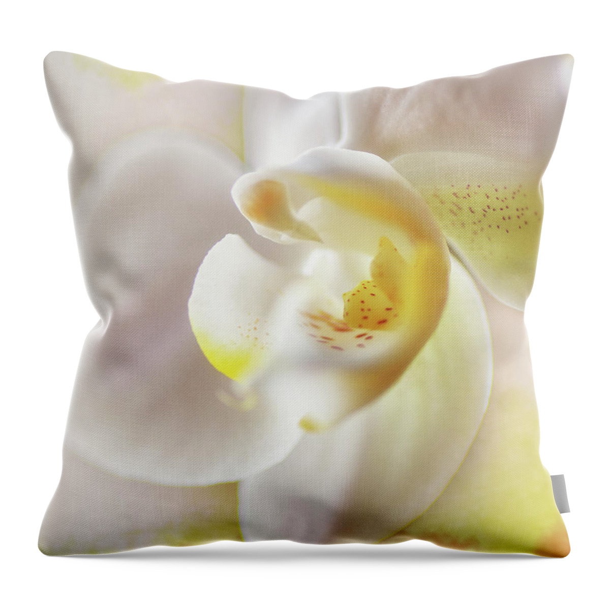 Orchid Throw Pillow featuring the photograph Inner Orchid by Sue Capuano