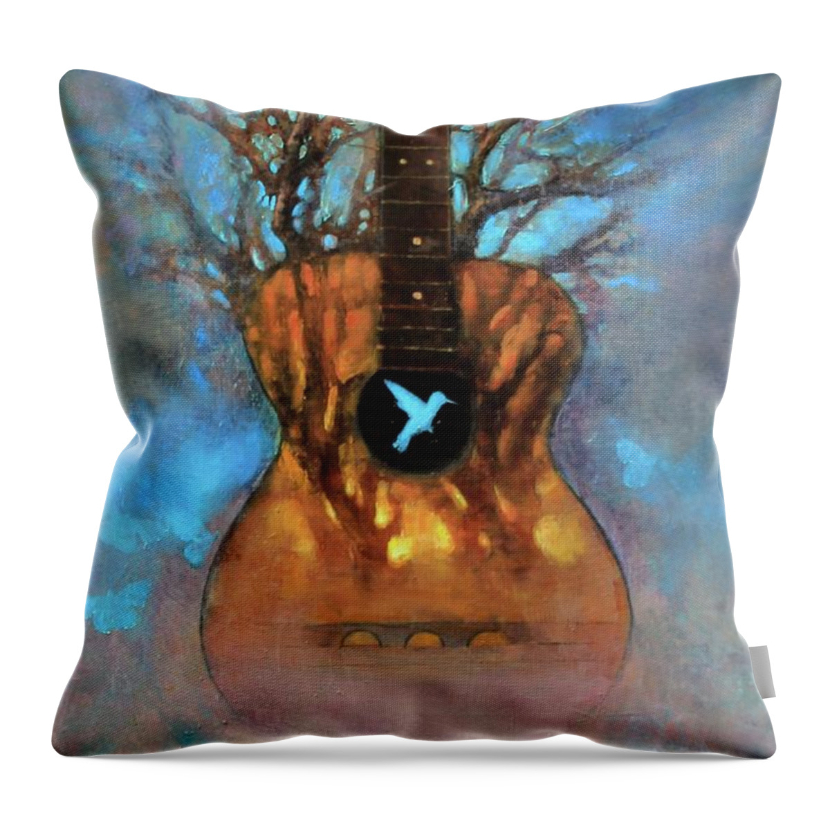 Tree Throw Pillow featuring the painting Inner Sanctum by Joshua Smith