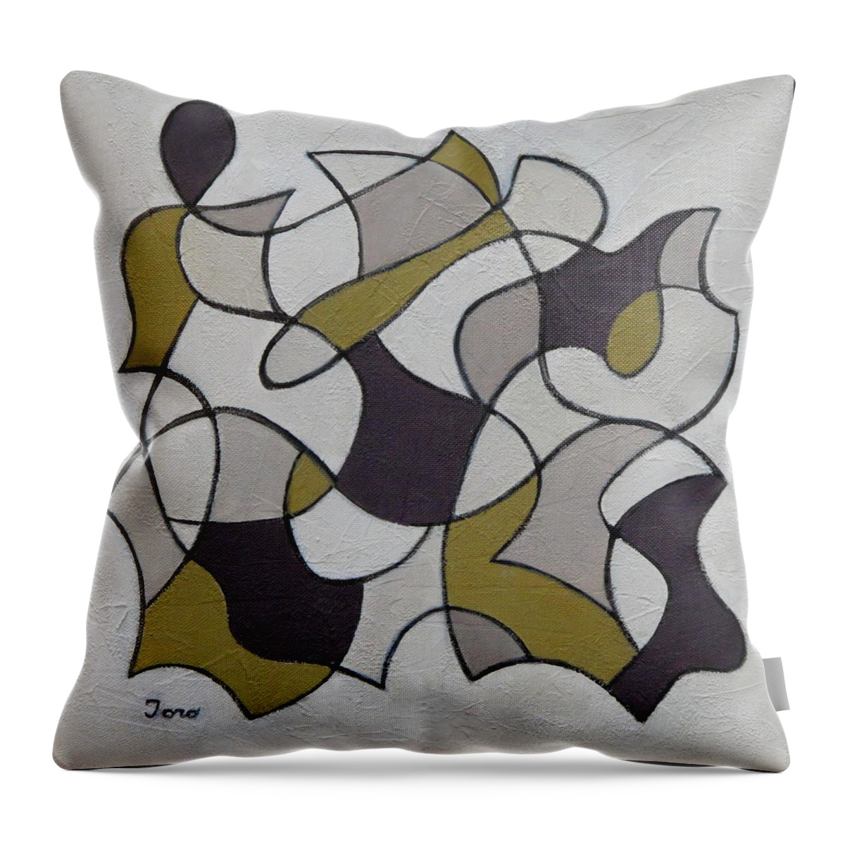 Geometric Throw Pillow featuring the painting Innuendo by Trish Toro