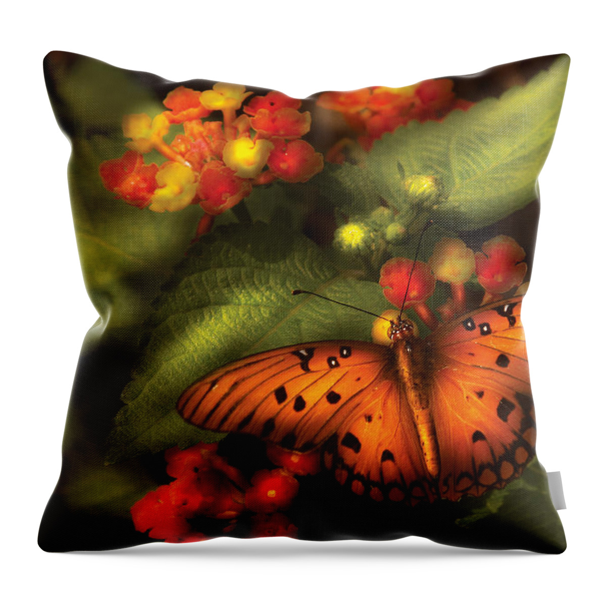 Savad Throw Pillow featuring the photograph Insect - Butterfly - Heliconius by Mike Savad