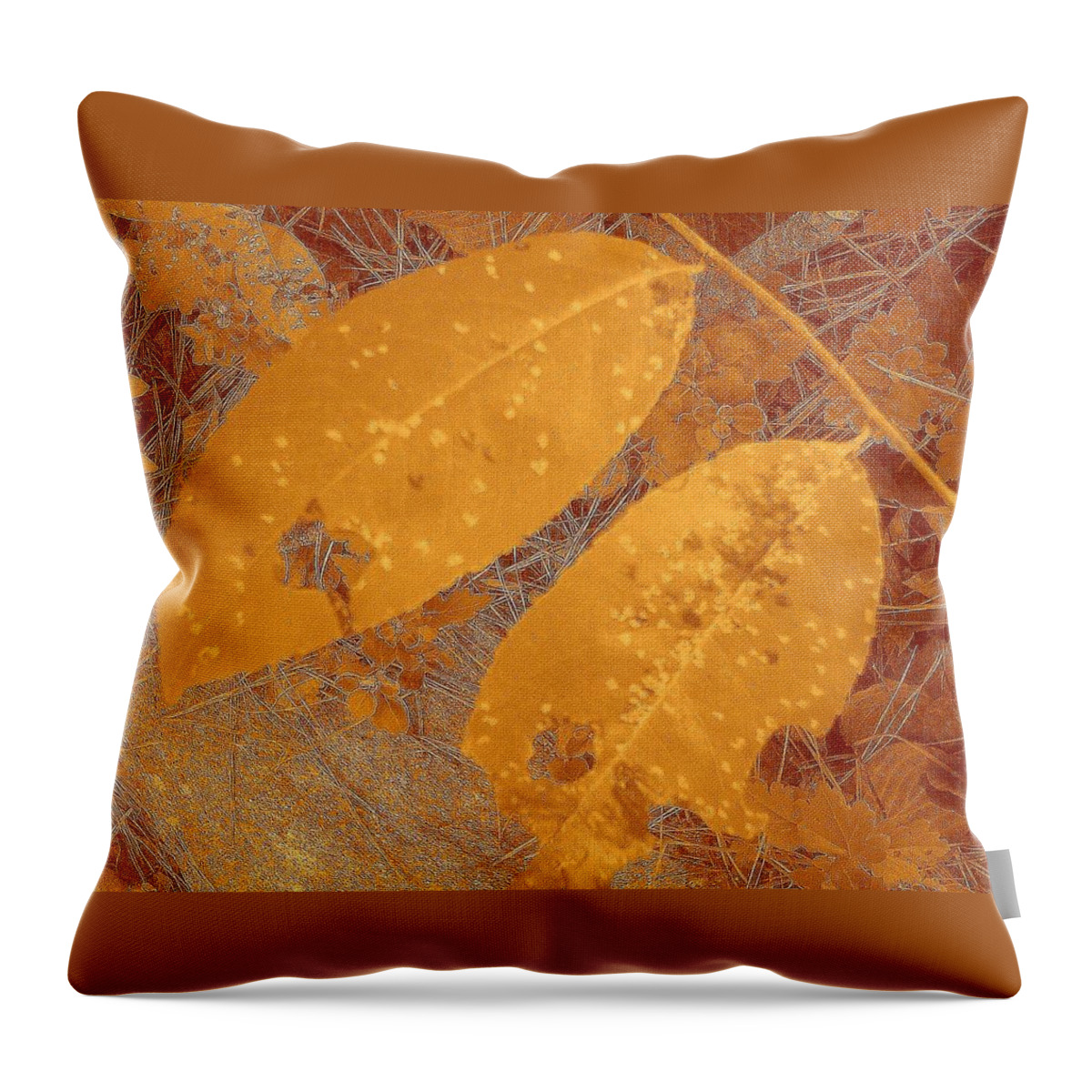 Gold Throw Pillow featuring the photograph Insects Get Hungry For Leaves Sometimes by Andy Rhodes