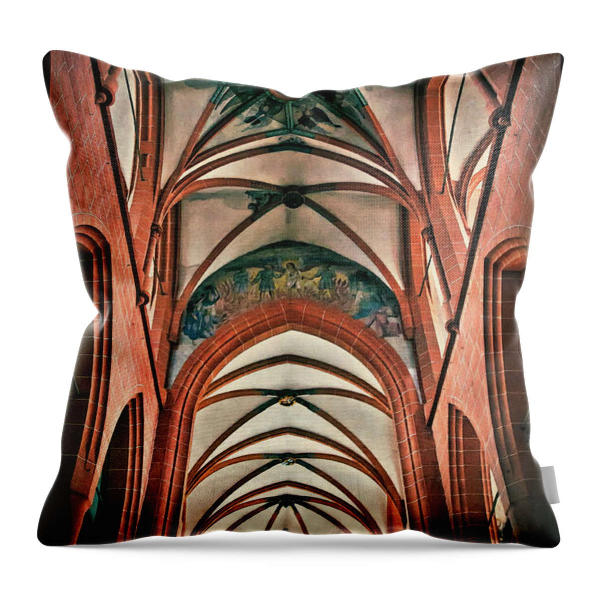 Architecture Throw Pillow featuring the photograph Inside the Church of the Holy Spirit, Heidelberg by Tatiana Travelways