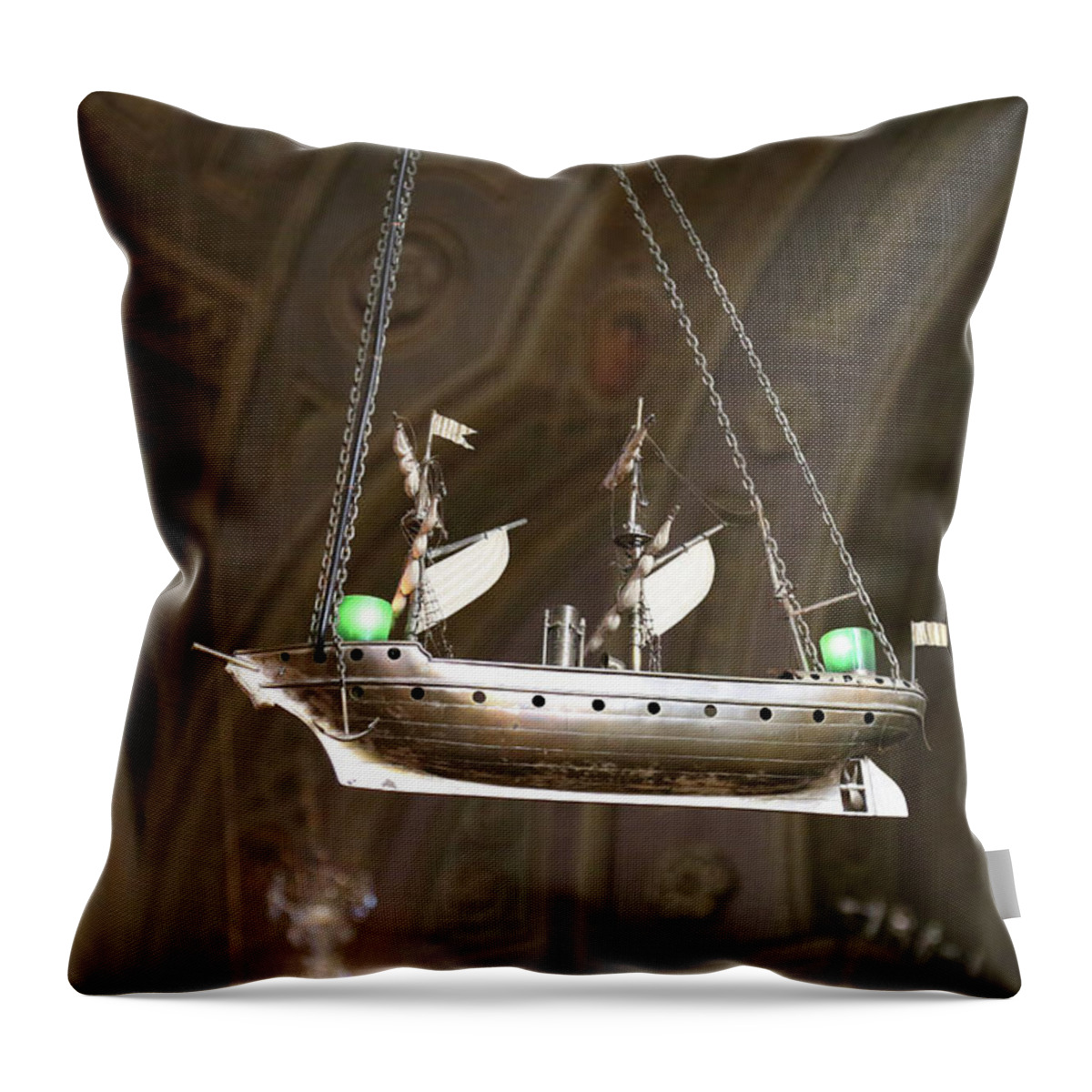 Inside The Sailor's Church Throw Pillow featuring the photograph Inside the Sailor's Church Montreal by Imagery-at- Work