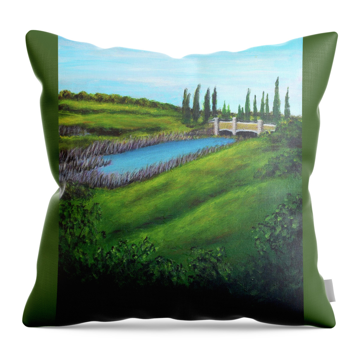 Mountain House Throw Pillow featuring the painting Inspiration in Mountain House by Barbara J Blaisdell