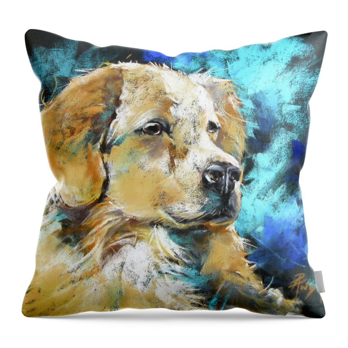 Pastel Throw Pillow featuring the painting Intent by Rae Andrews