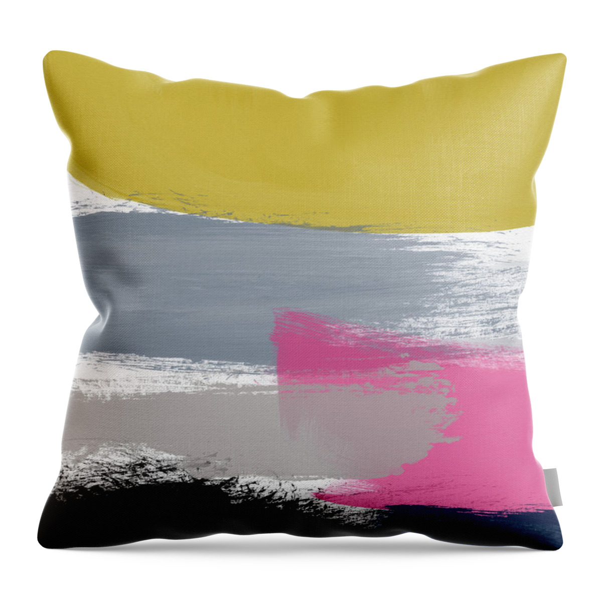 Abstract Throw Pillow featuring the painting Jubilee Mix 2- Abstract Art by Linda Woods by Linda Woods