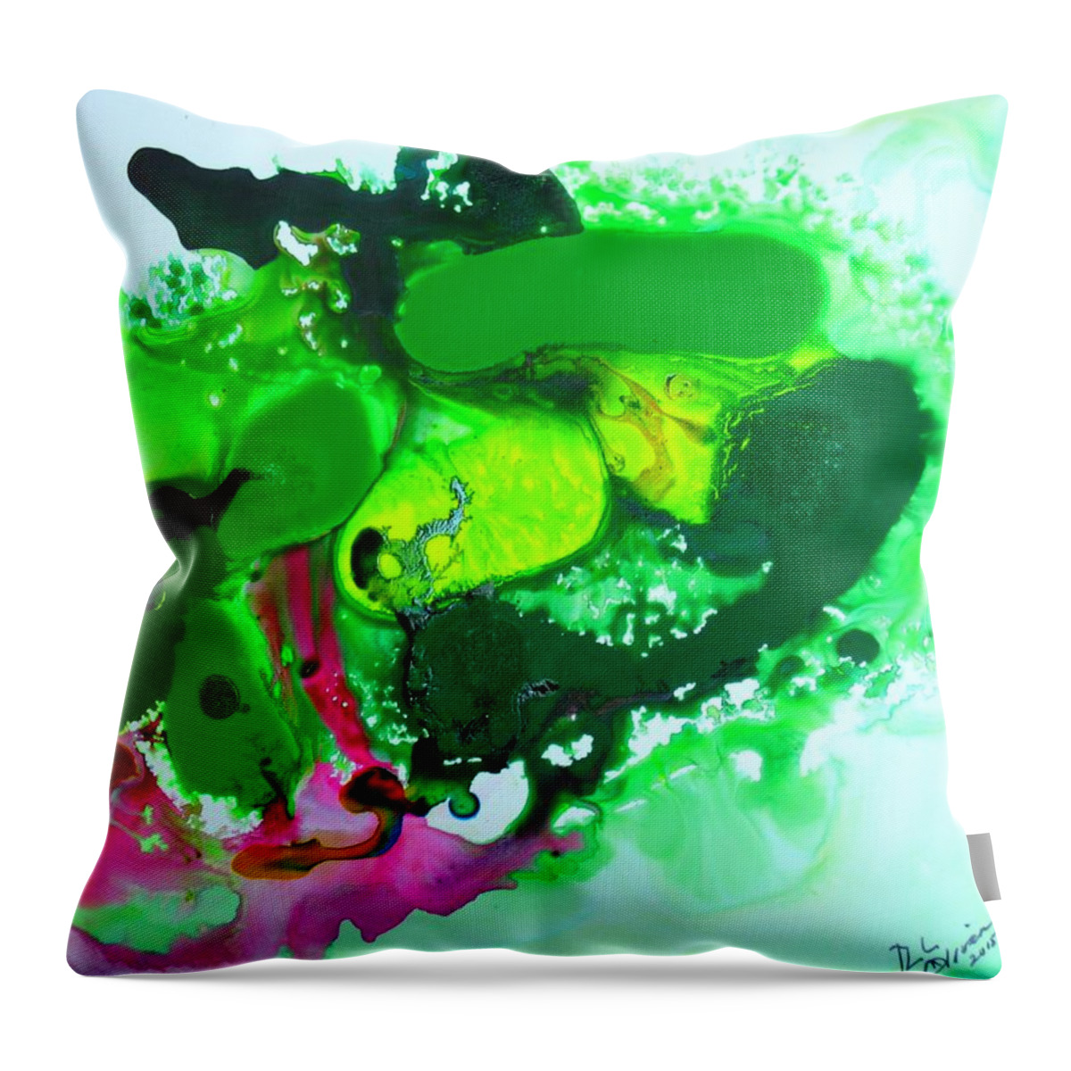 Abstract Throw Pillow featuring the painting Internals by Ronald Oliver
