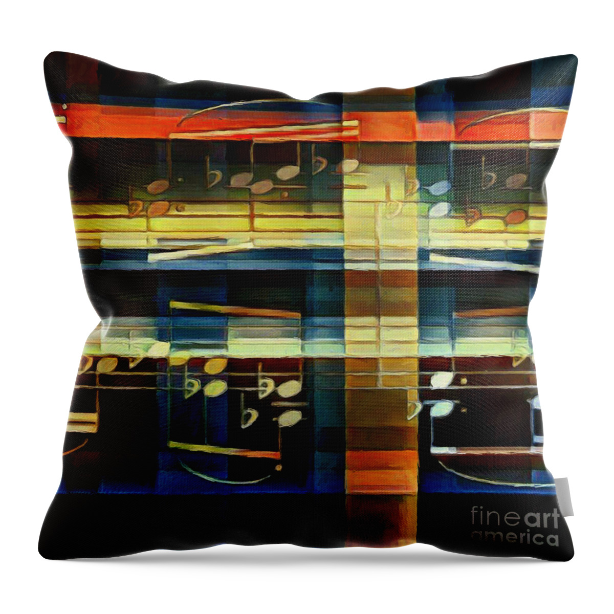 Music Throw Pillow featuring the digital art Intersecting Interlude 2 by Lon Chaffin